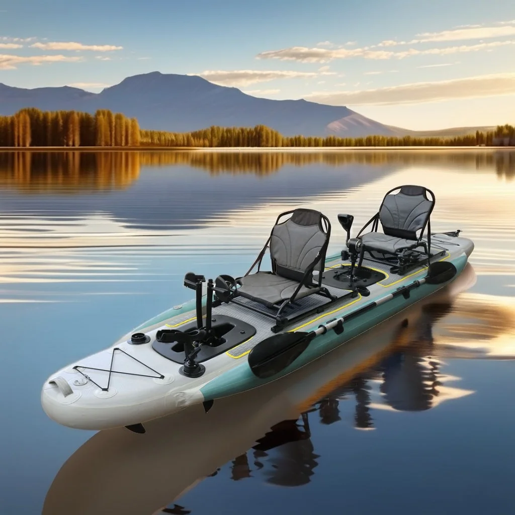 Fishing Boat Seat - 14ft Inflatable ตกปลาเรือแคนูเรือคู่ที่นั่ง PVC PVC Tarpaulin