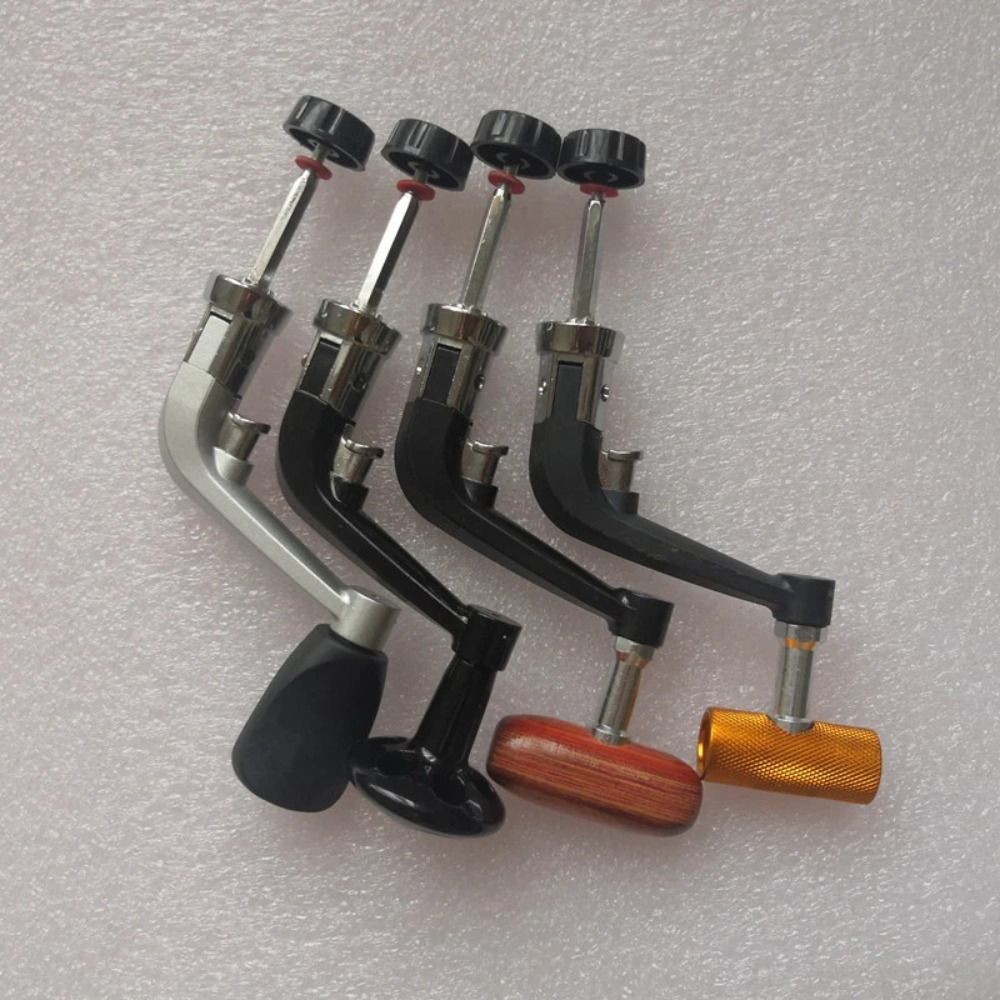 Fishing Boat Steering Wheel - ด้ามจับรอกตกปลาโลหะและไม้รุ่นใหม่ ซีรีส์ 1000-7000 สีเงินดำ อะไหล่เปลี่ยนสำหรับรอกตกปลาแบบสปินนิ่ง