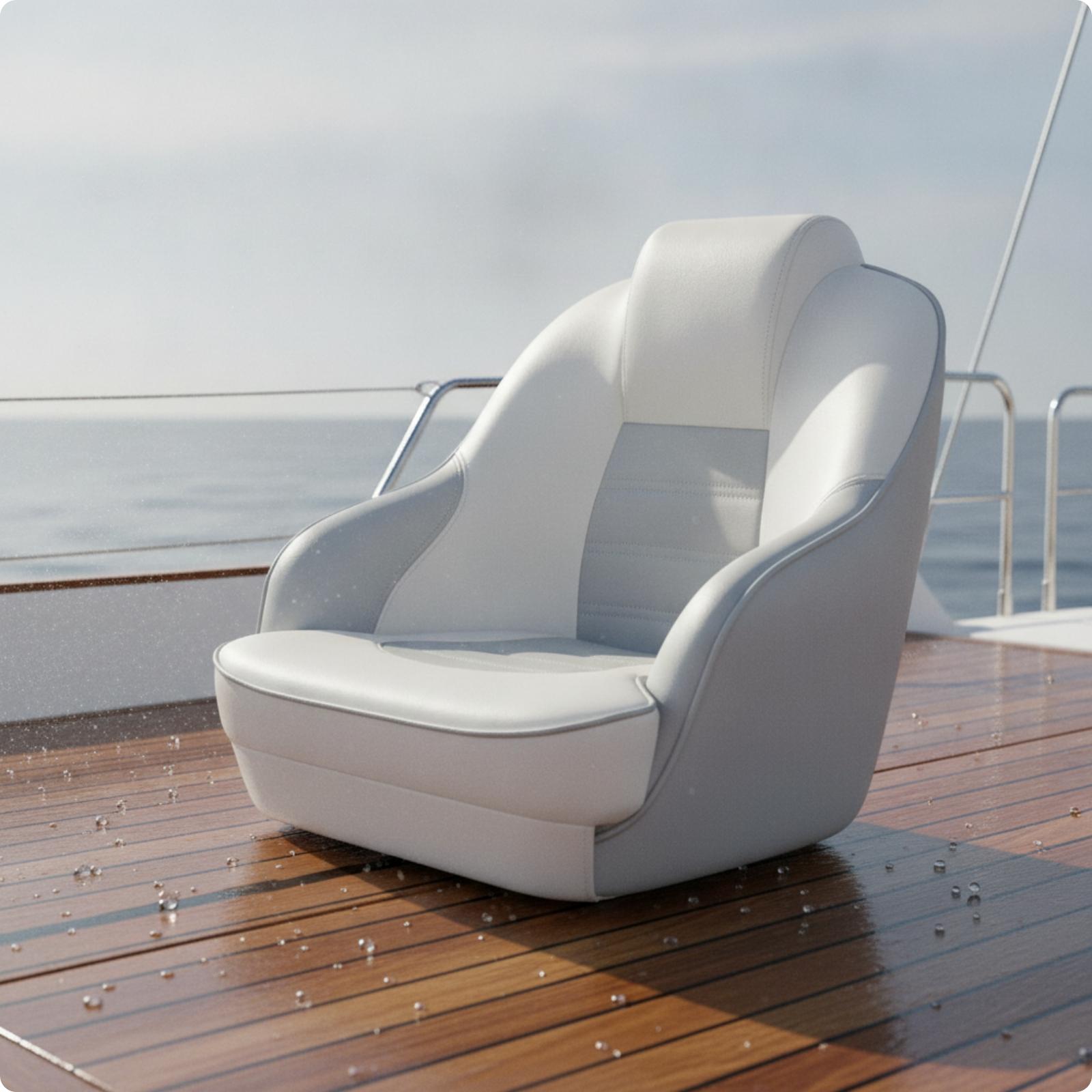 Fishing Boat Seat - เก้าอี้กัปตันเรือแบบพนักพิงสูงสุดหรูสำหรับเรือตกปลา พร้อมเบาะรองด้านข้างสำหรับห้องคนขับเรือยอชท์